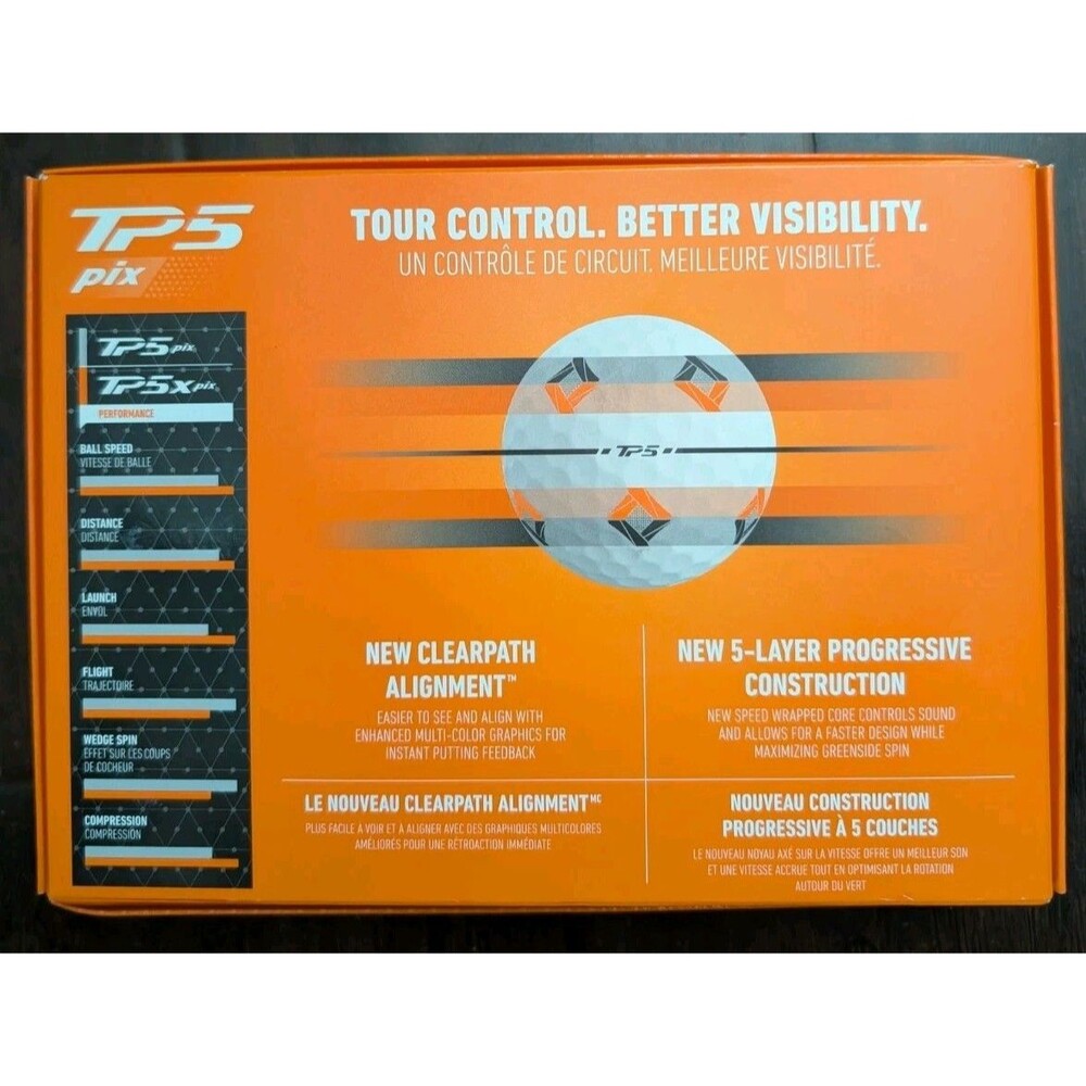 4 Dozen (48) 2024 TaylorMade TP5 Pix 3.0 White Golf Balls Clear Path Alignment - Picture 2 of 5